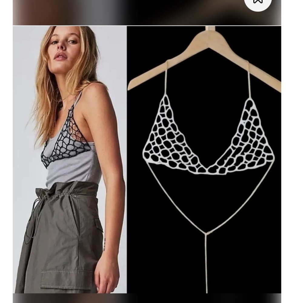 FREE PEOPLE Ethereal Dainty First Love Pearl Beaded Body Chain